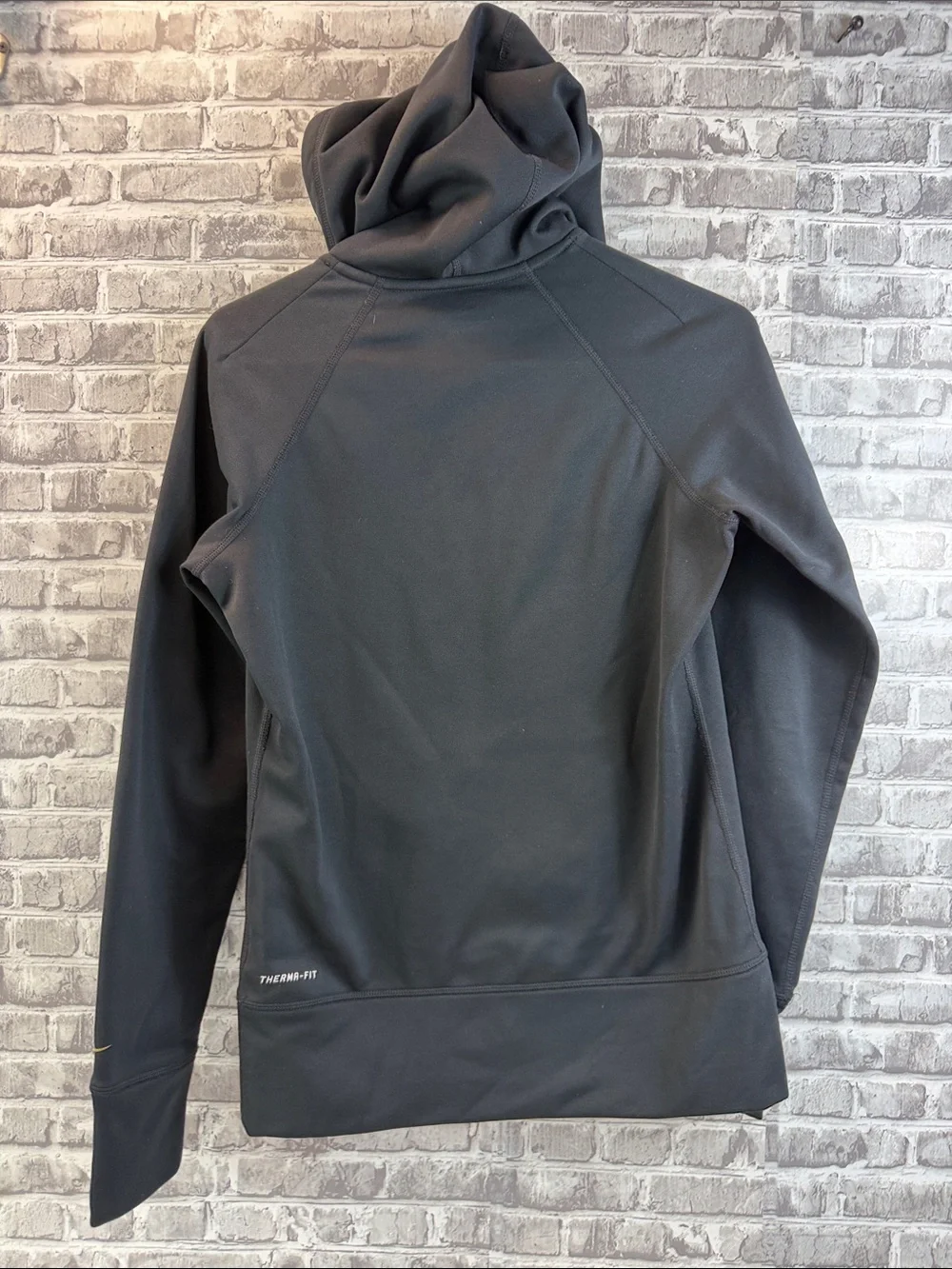 Nike Black Crewneck Hoodie with Gold Swoosh